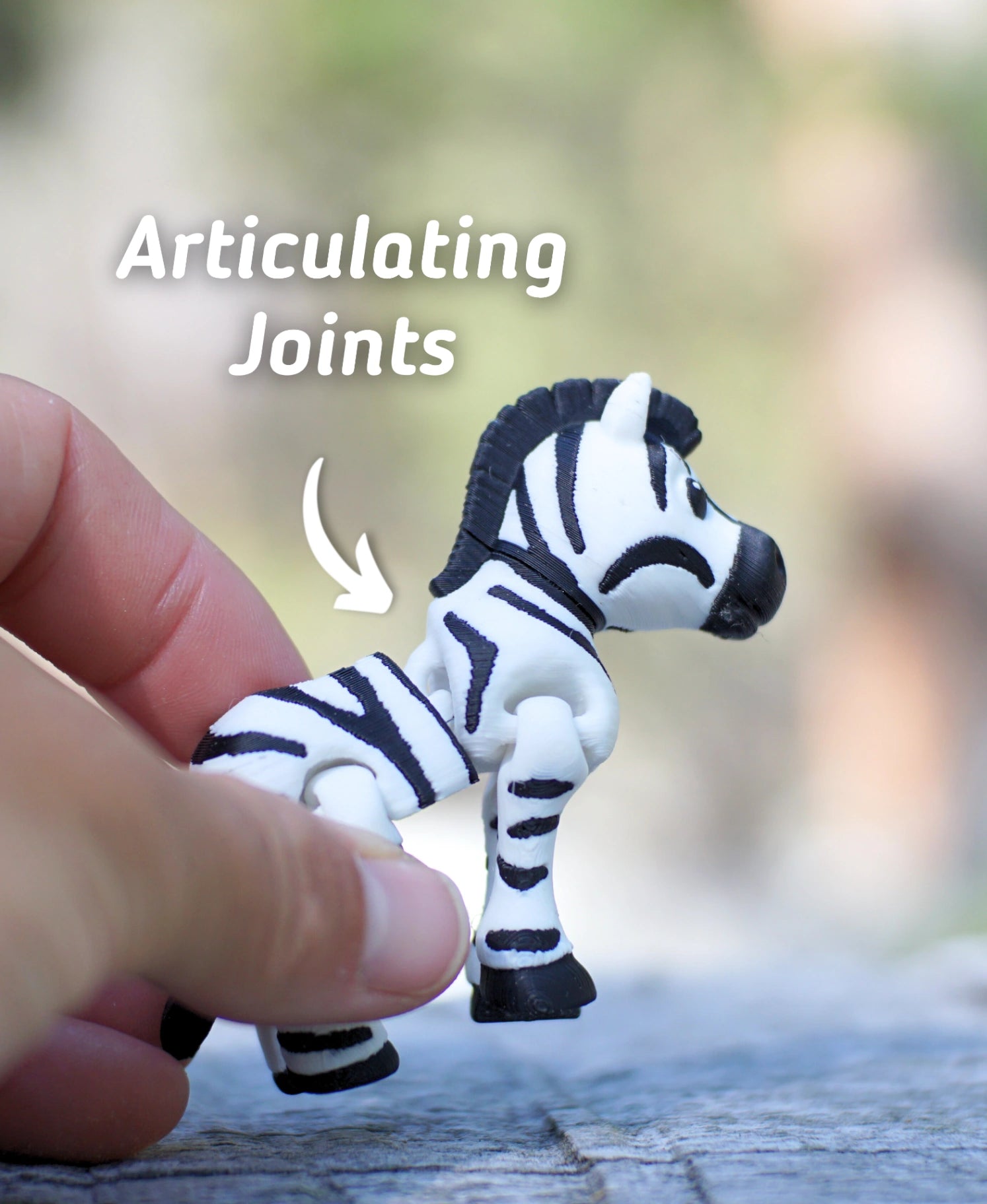 Zany Zebra - Articulating Fidget Toy/Keychain