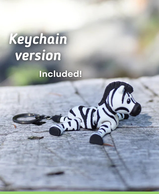 Zany Zebra - Articulating Fidget Toy/Keychain